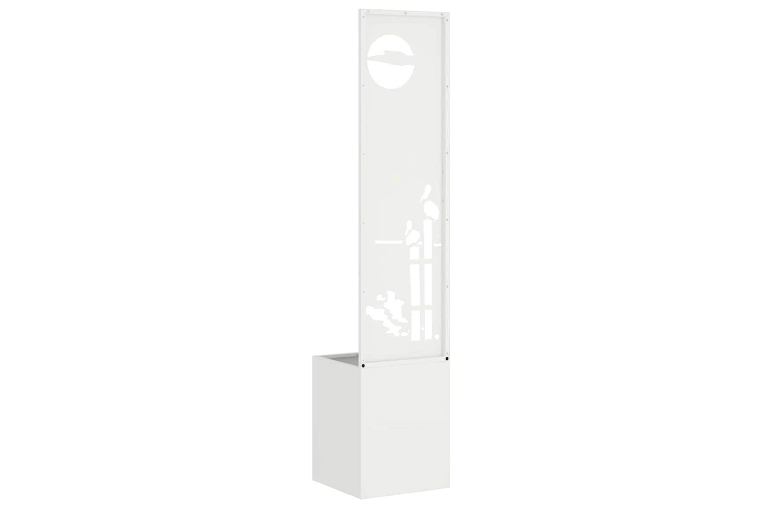Garden Privacy Screen White 32 X 140 Cm Cold-rolled Steel-7
