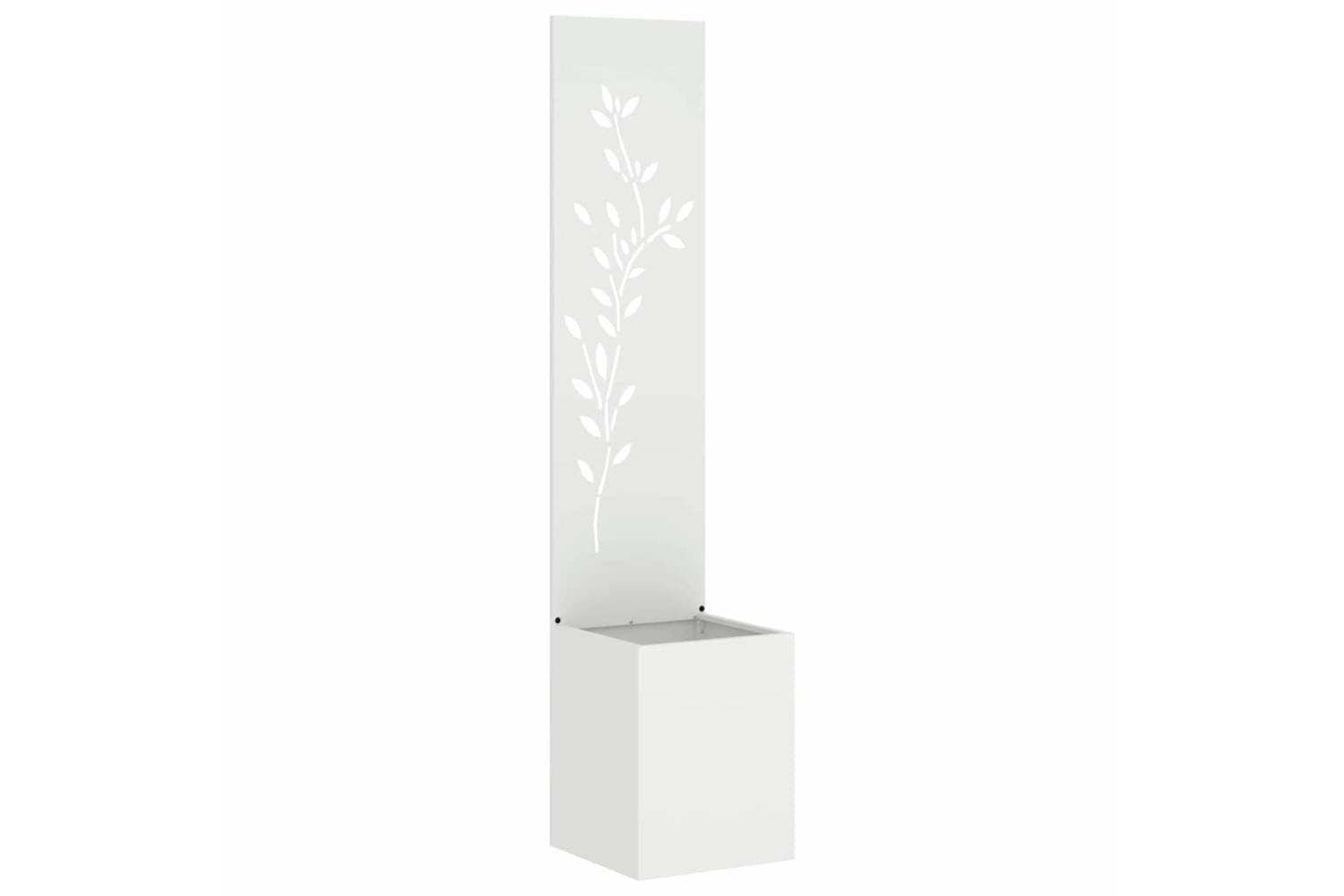 Garden Privacy Screen White 32 X 140 Cm Cold-rolled Steel
