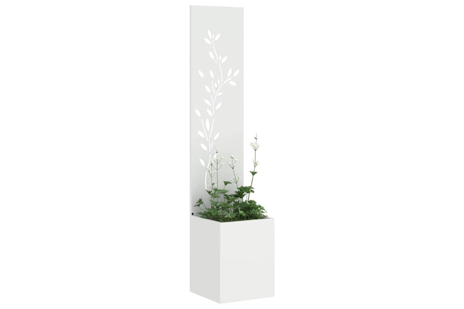 Garden Privacy Screen White 32 X 140 Cm Cold-rolled Steel-3