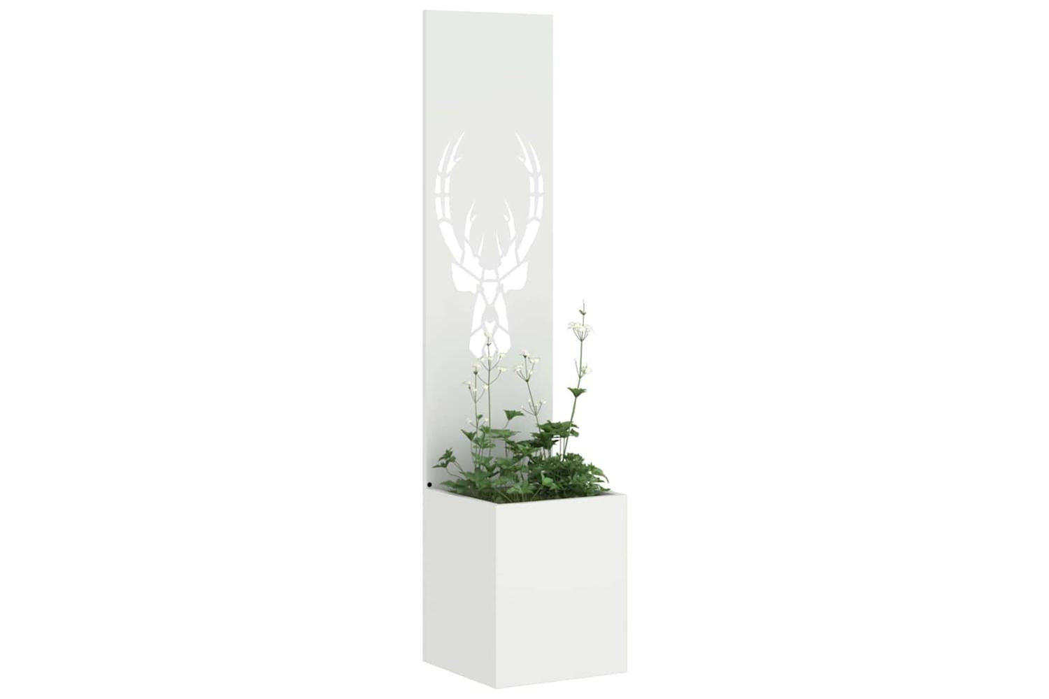 Garden Privacy Screen White 32 X 140 Cm Cold-rolled Steel-3