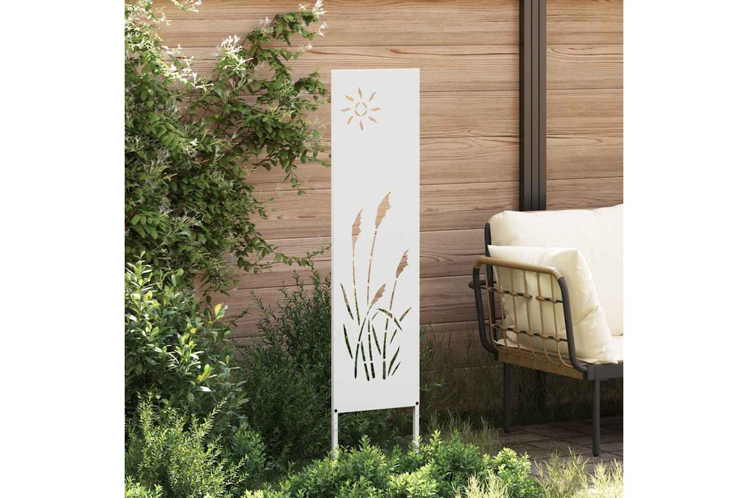 Garden Privacy Screen White 32 X140cm Cold-rolled Steel-3