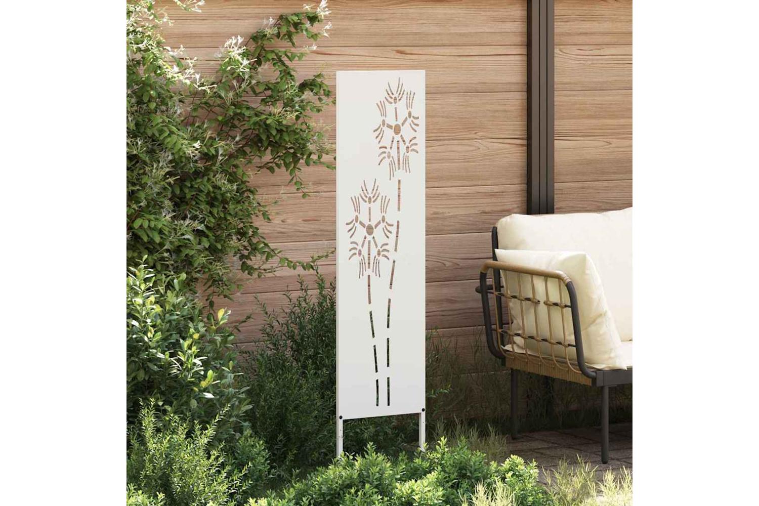 Garden Privacy Screen White 32 X140cm Cold-rolled Steel-3