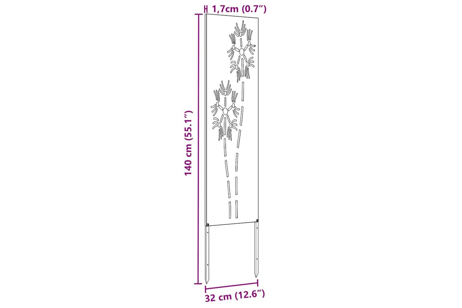 Garden Privacy Screen White 32 X140cm Cold-rolled Steel-10