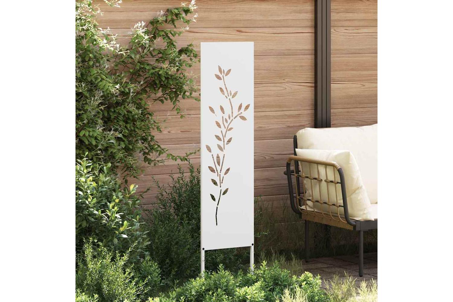 Garden Privacy Screen White 32 X140cm Cold-rolled Steel-3