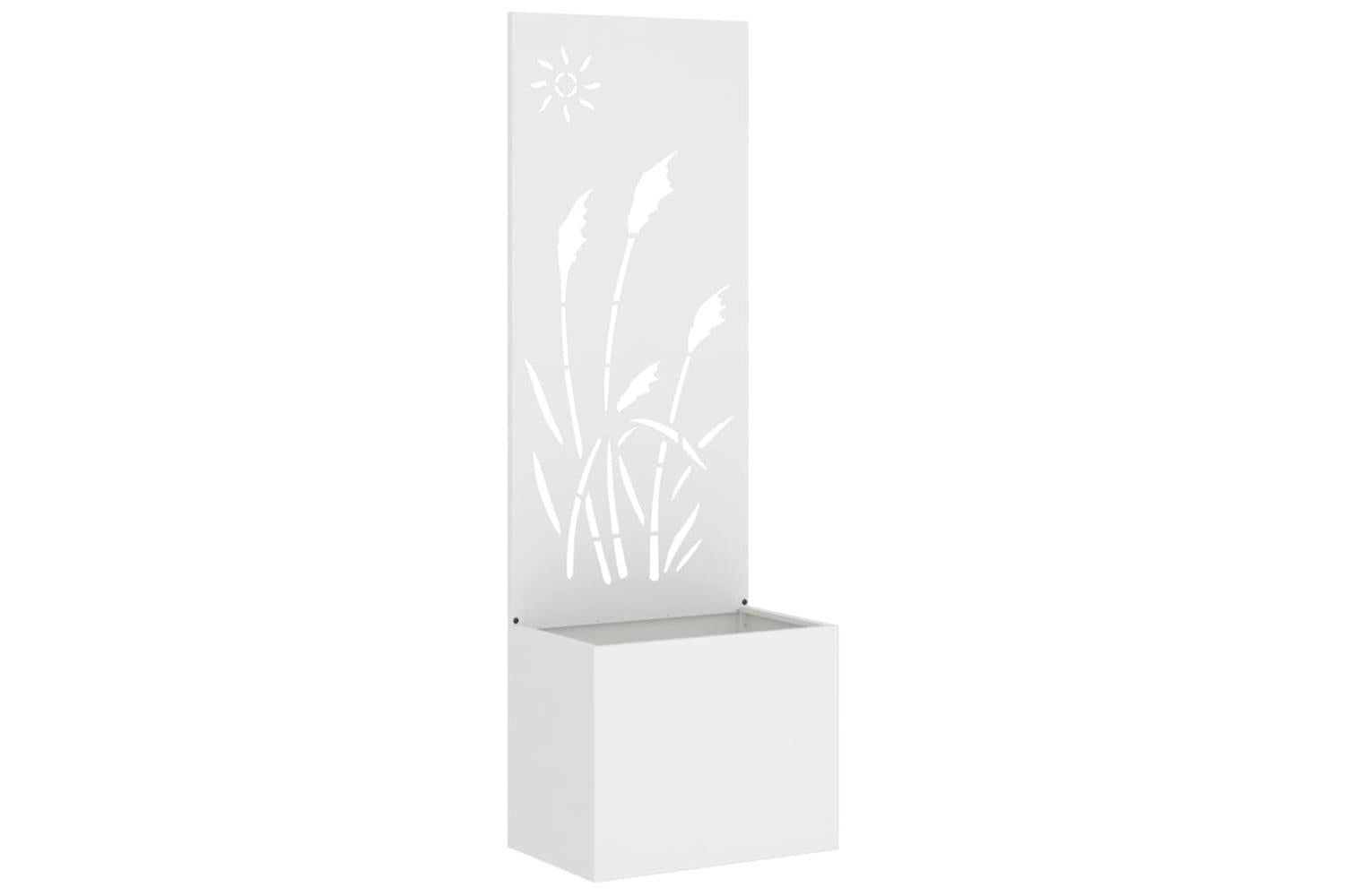 Garden Privacy Screen White 50 X 140 Cm Cold-rolled Steel