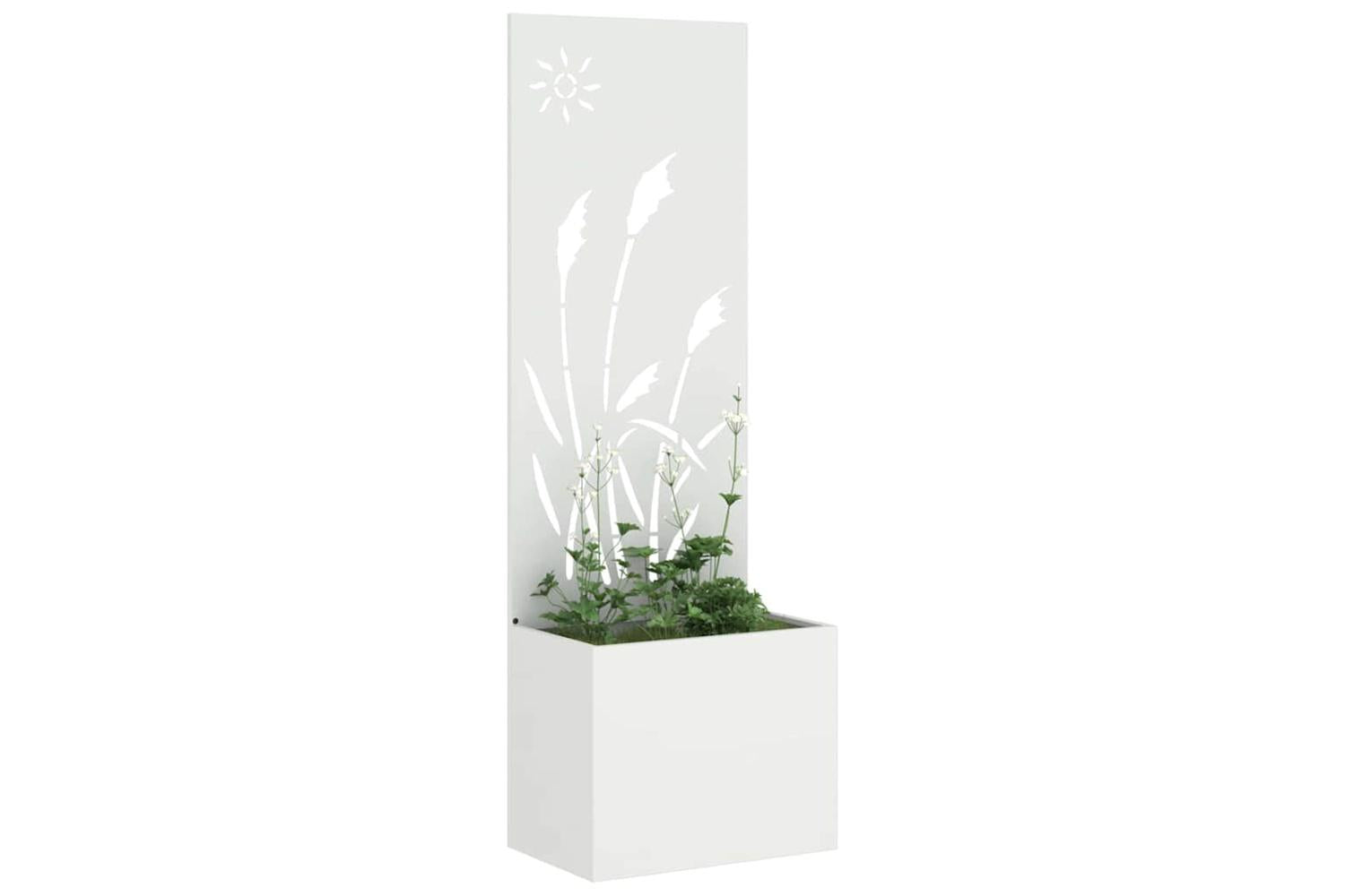 Garden Privacy Screen White 50 X 140 Cm Cold-rolled Steel-3