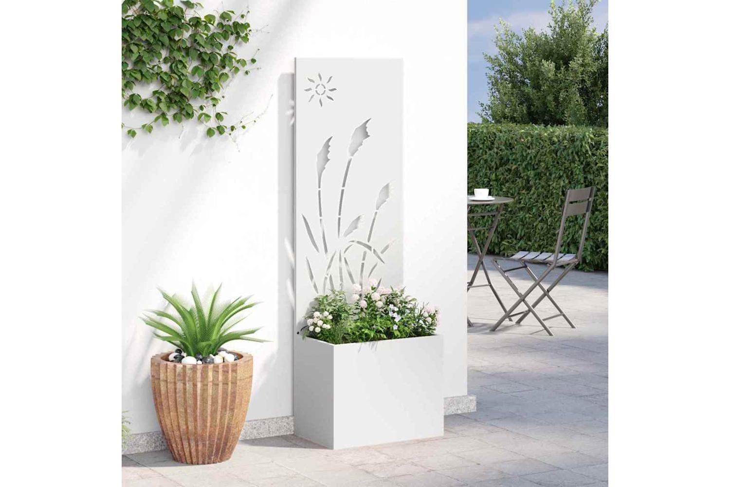 Garden Privacy Screen White 50 X 140 Cm Cold-rolled Steel-4