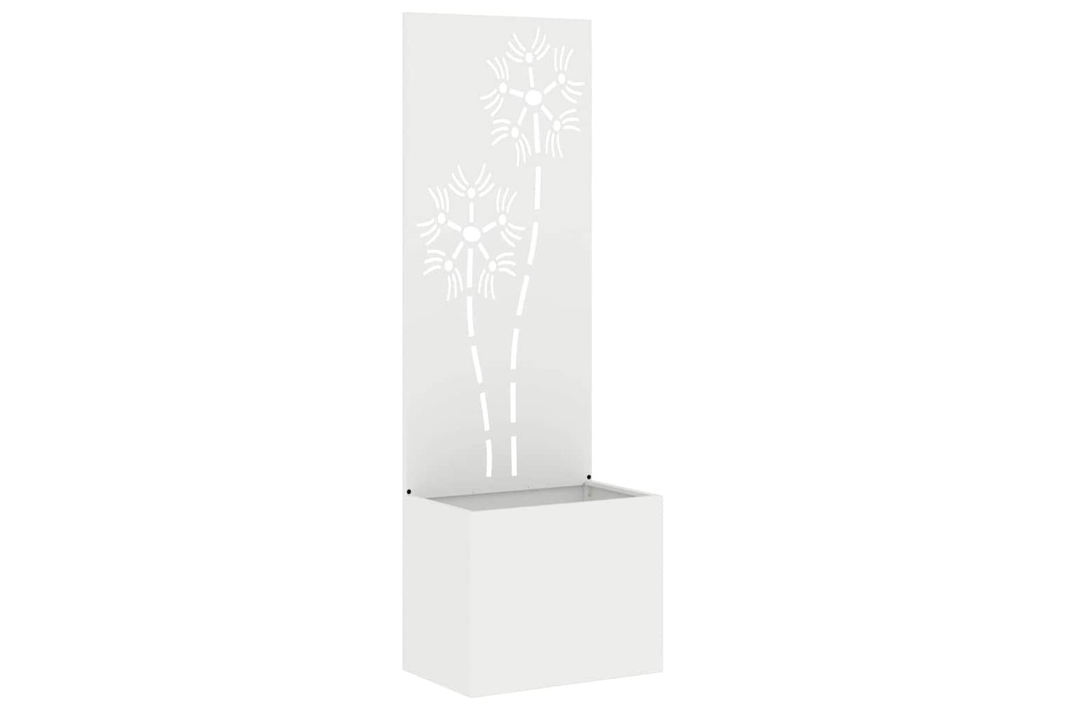 Garden Privacy Screen White 50 X 140 Cm Cold-rolled Steel-2