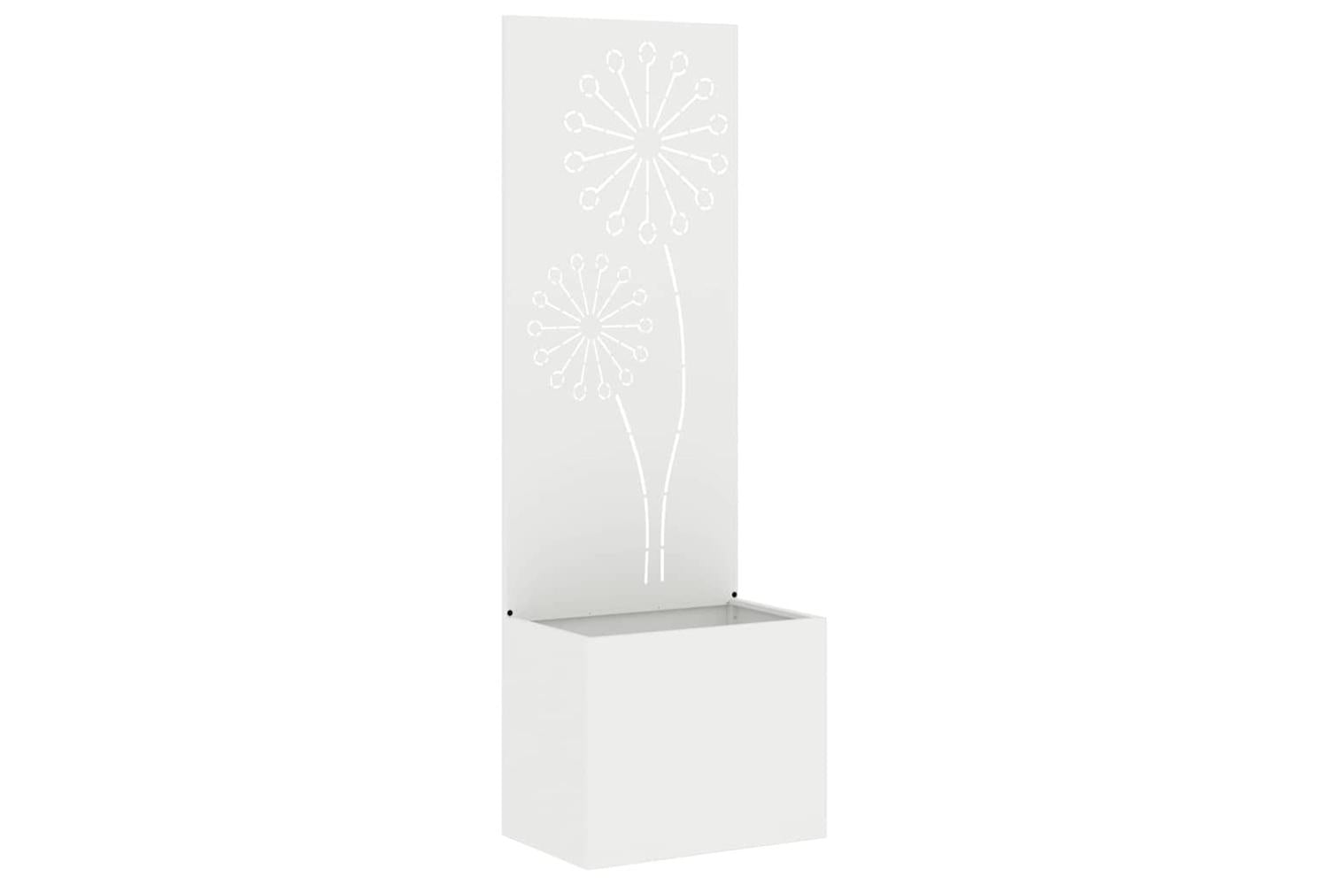 Garden Privacy Screen White 50 X 140 Cm Cold-rolled Steel