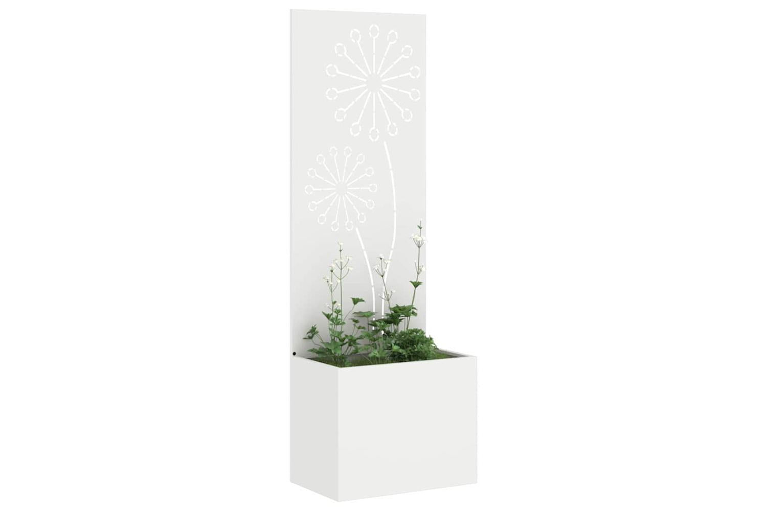 Garden Privacy Screen White 50 X 140 Cm Cold-rolled Steel-3