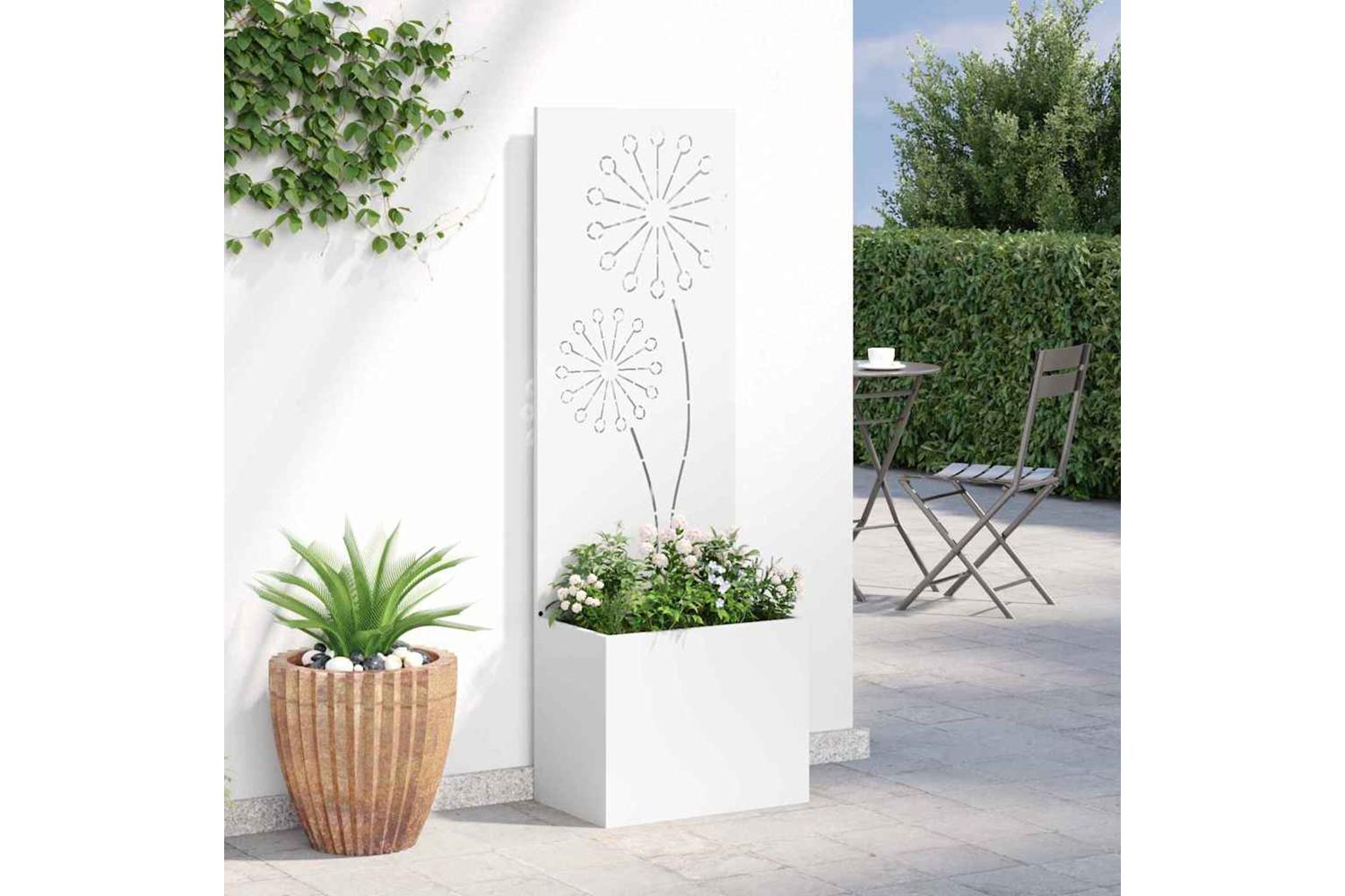 Garden Privacy Screen White 50 X 140 Cm Cold-rolled Steel-4