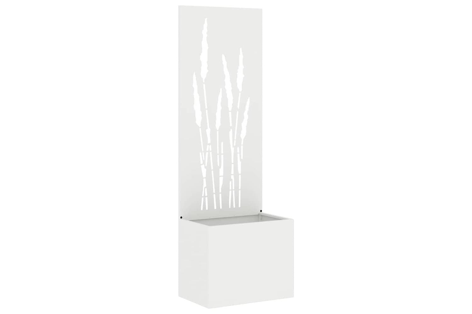 Garden Privacy Screen White 50 X 140 Cm Cold-rolled Steel