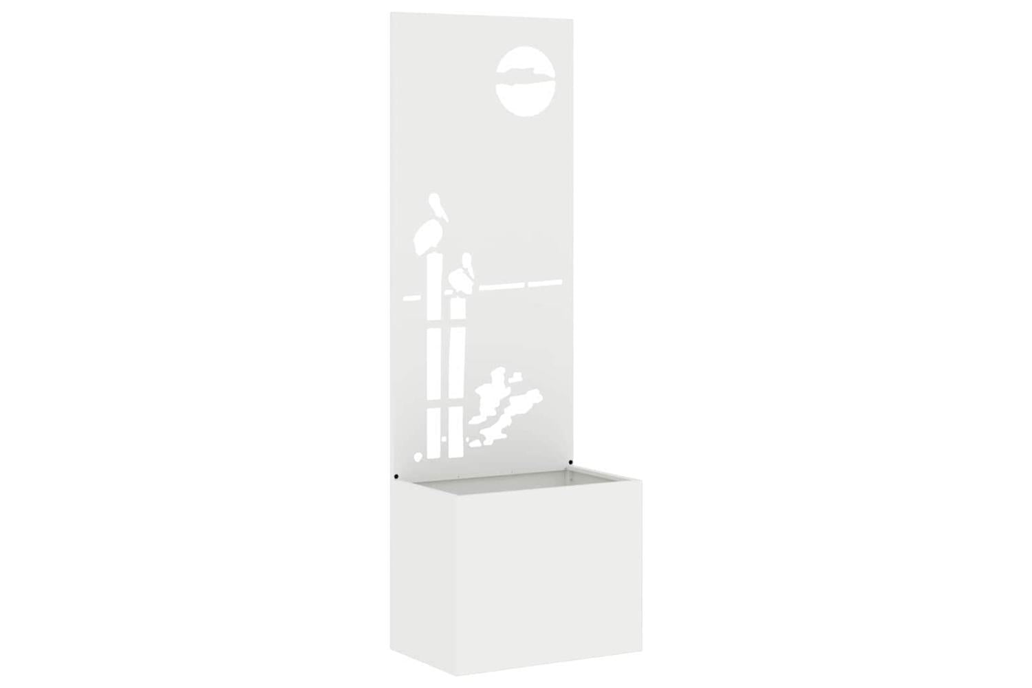 Garden Privacy Screen White 50 X 140 Cm Cold-rolled Steel-2