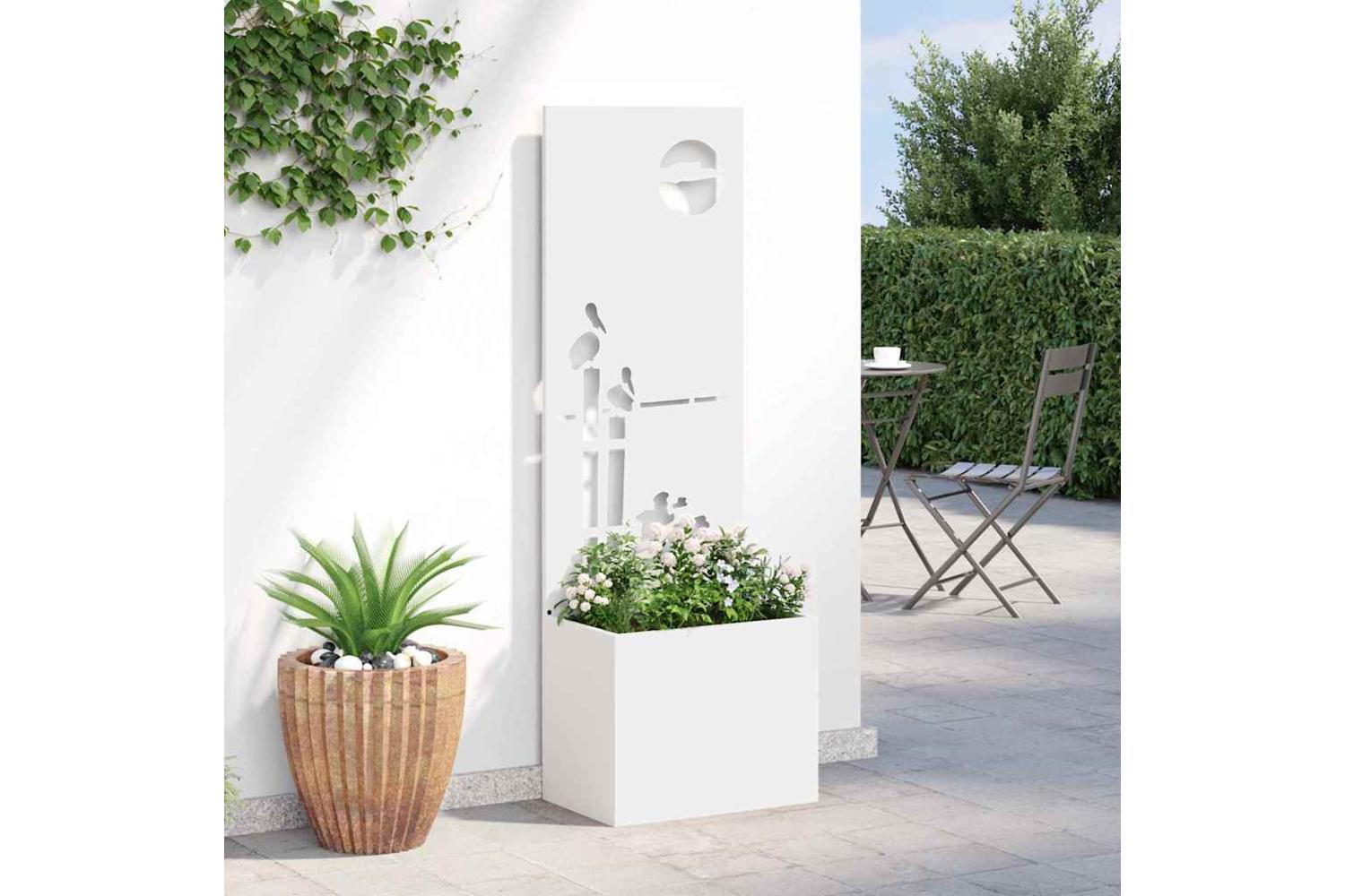 Garden Privacy Screen White 50 X 140 Cm Cold-rolled Steel-4