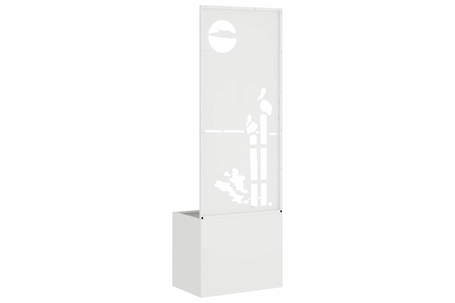 Garden Privacy Screen White 50 X 140 Cm Cold-rolled Steel-7