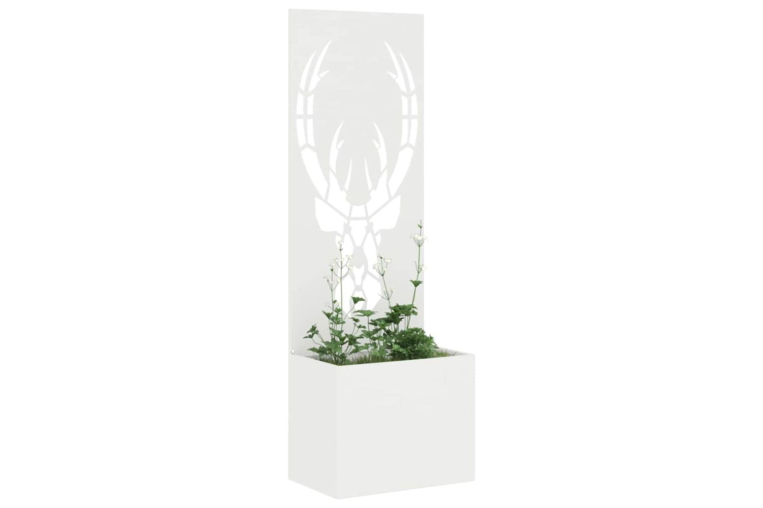 Garden Privacy Screen White 50 X 140 Cm Cold-rolled Steel-3