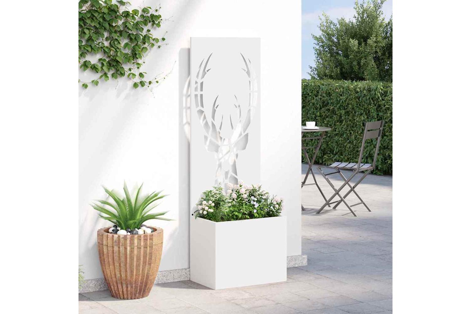 Garden Privacy Screen White 50 X 140 Cm Cold-rolled Steel-4