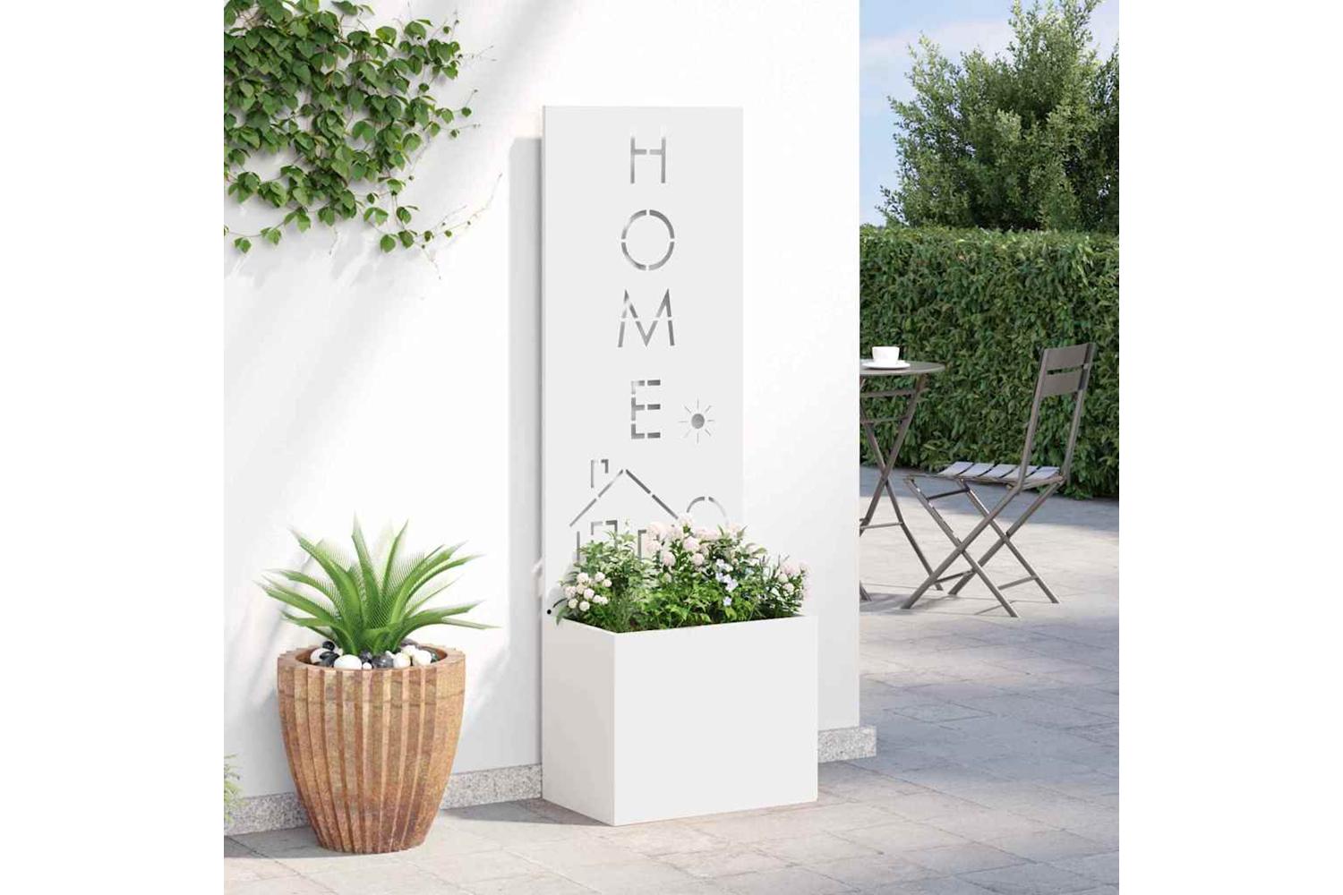 Garden Privacy Screen White 50 X 140 Cm Cold-rolled Steel-4