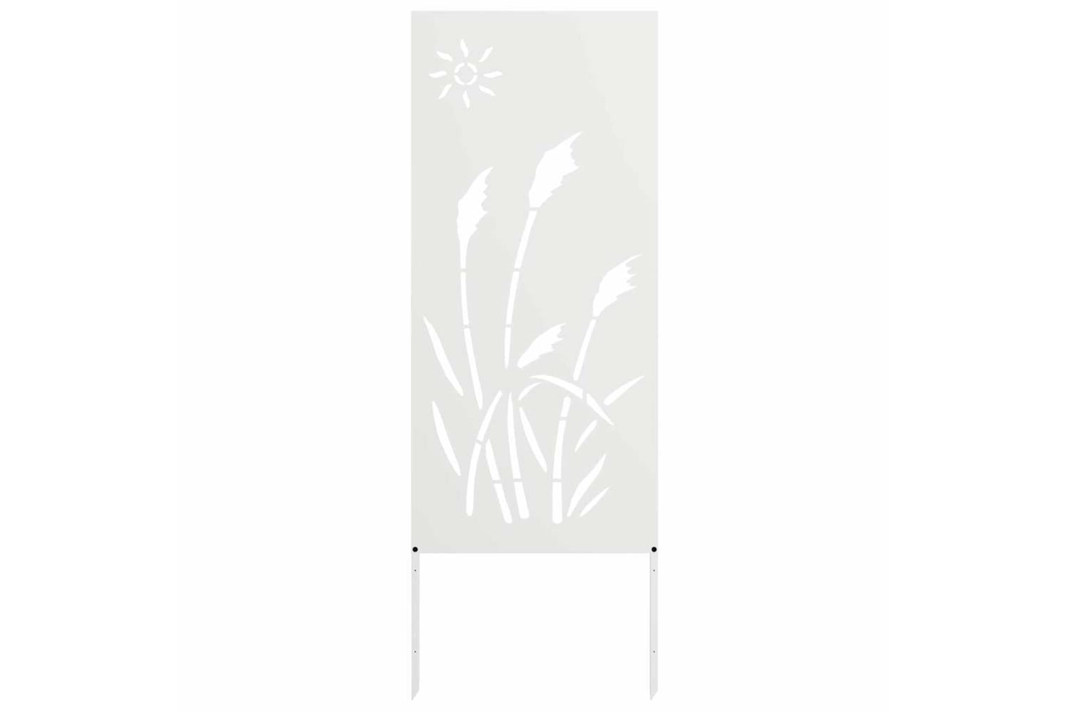Garden Privacy Screen White 50 X140cm Cold-rolled Steel-2