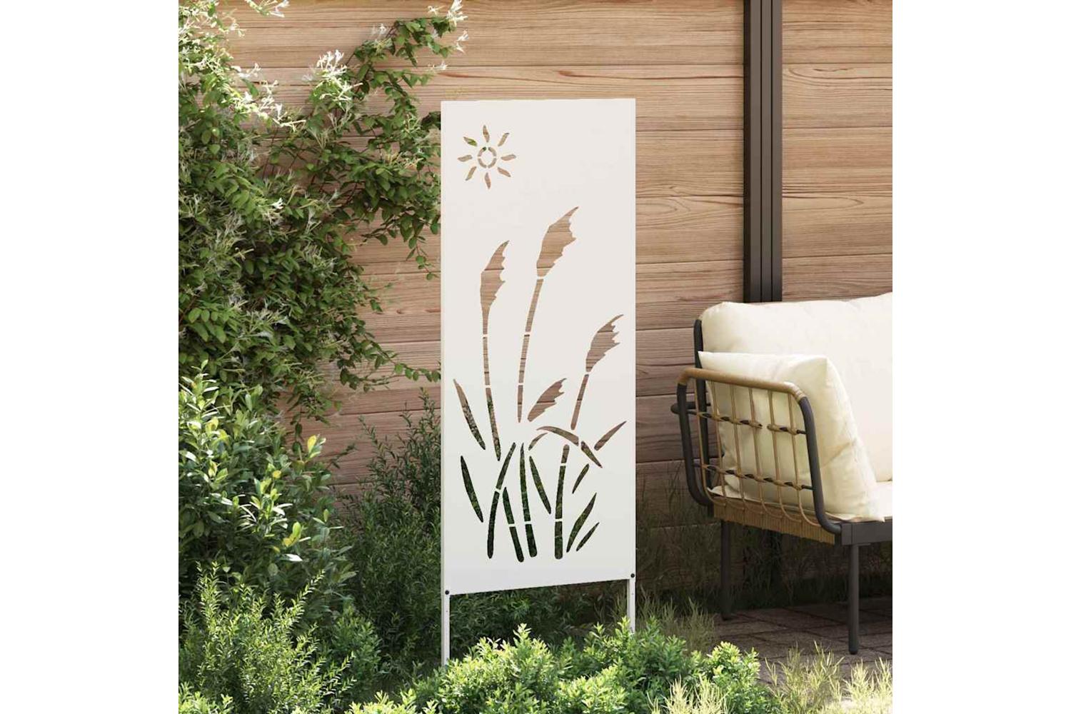 Garden Privacy Screen White 50 X140cm Cold-rolled Steel-3