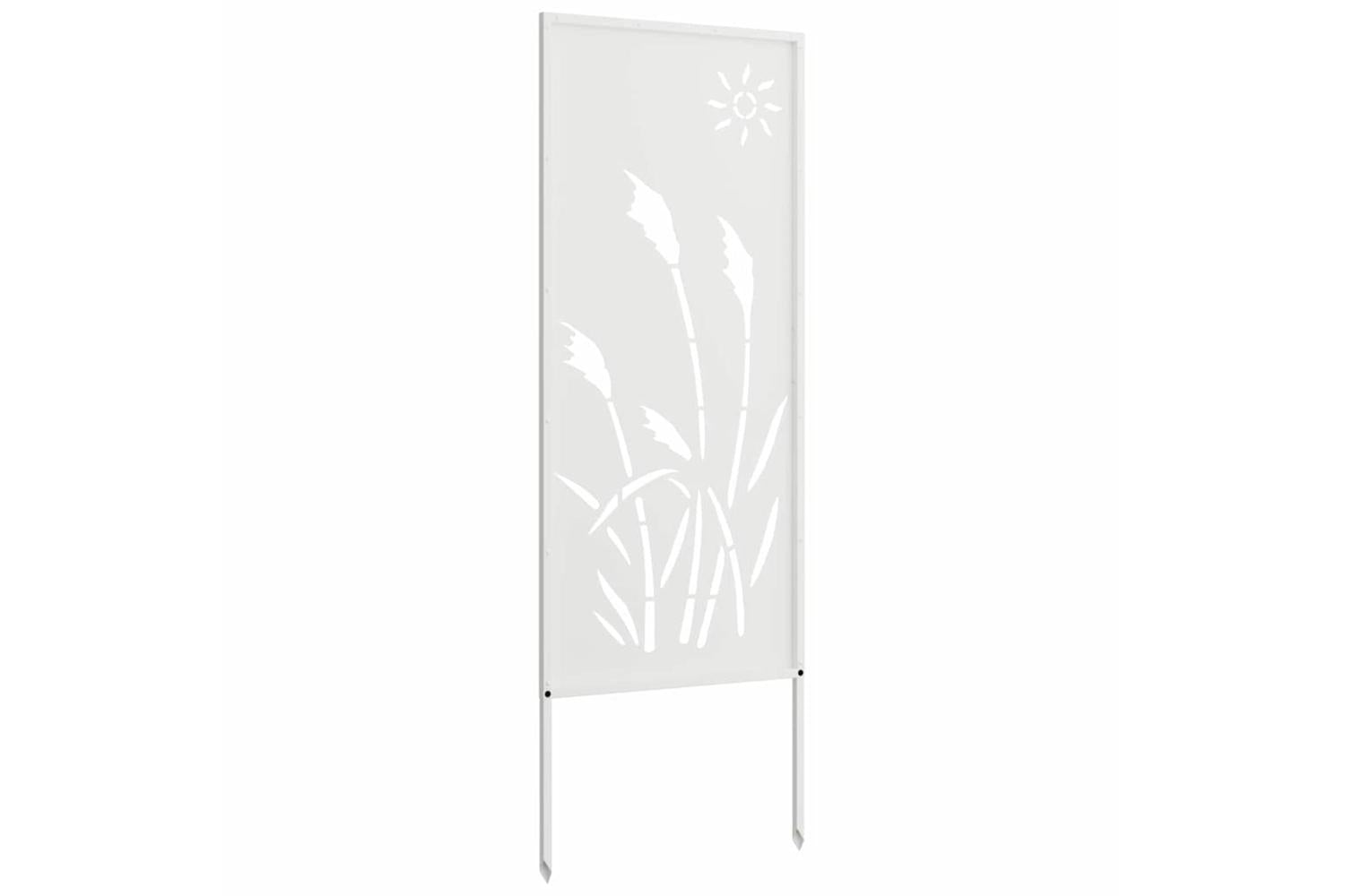 Garden Privacy Screen White 50 X140cm Cold-rolled Steel-5