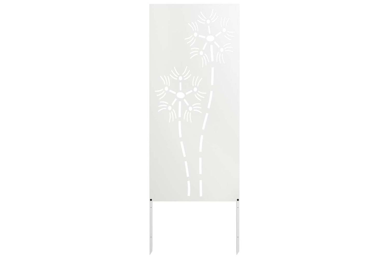 Garden Privacy Screen White 50 X140cm Cold-rolled Steel-2