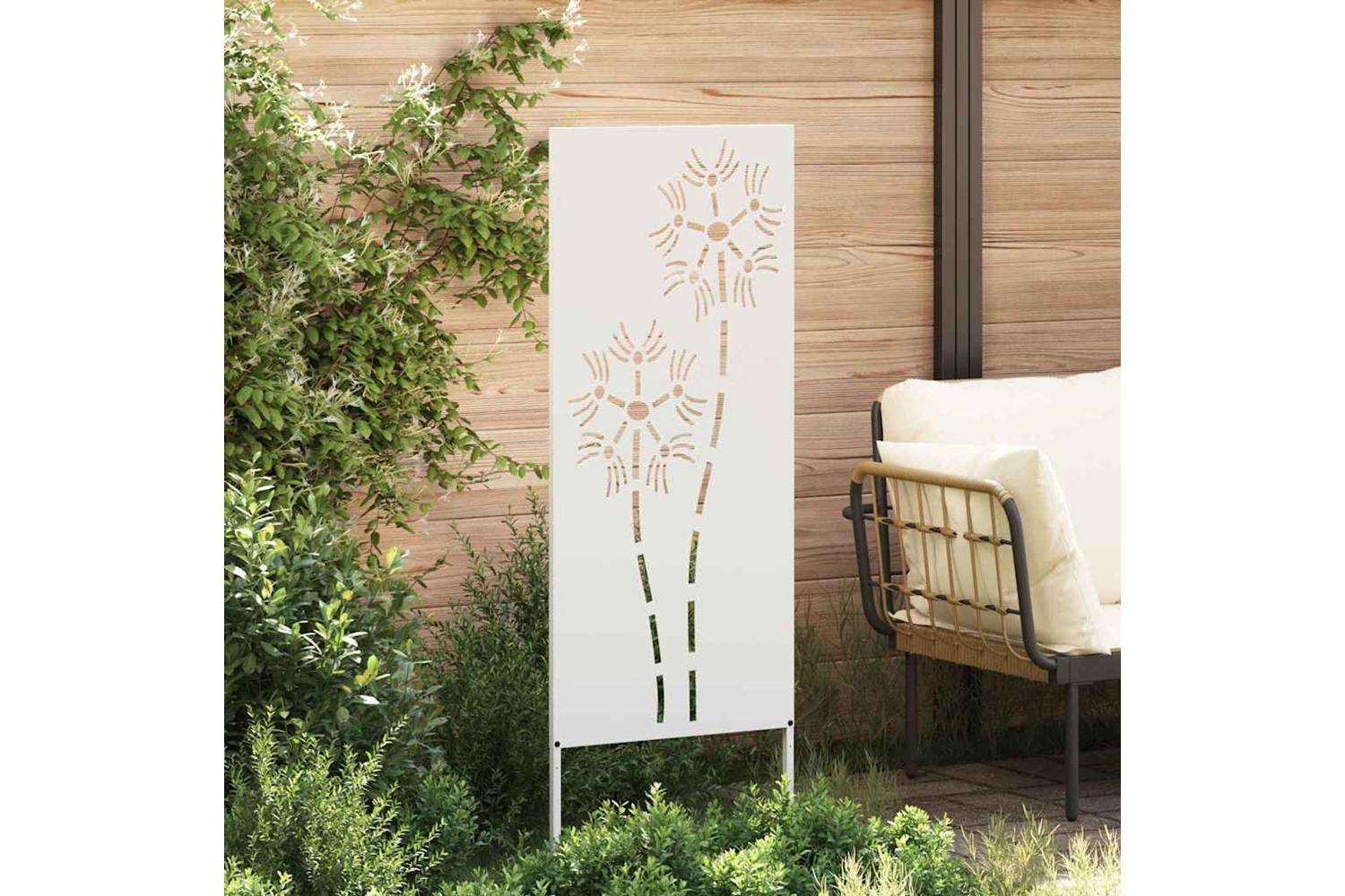 Garden Privacy Screen White 50 X140cm Cold-rolled Steel-3