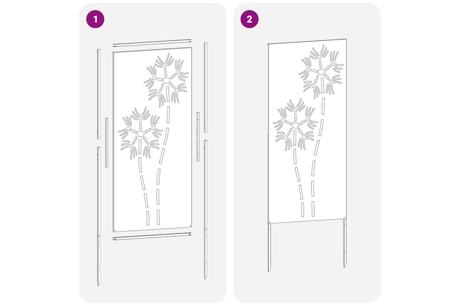 Garden Privacy Screen White 50 X140cm Cold-rolled Steel-8
