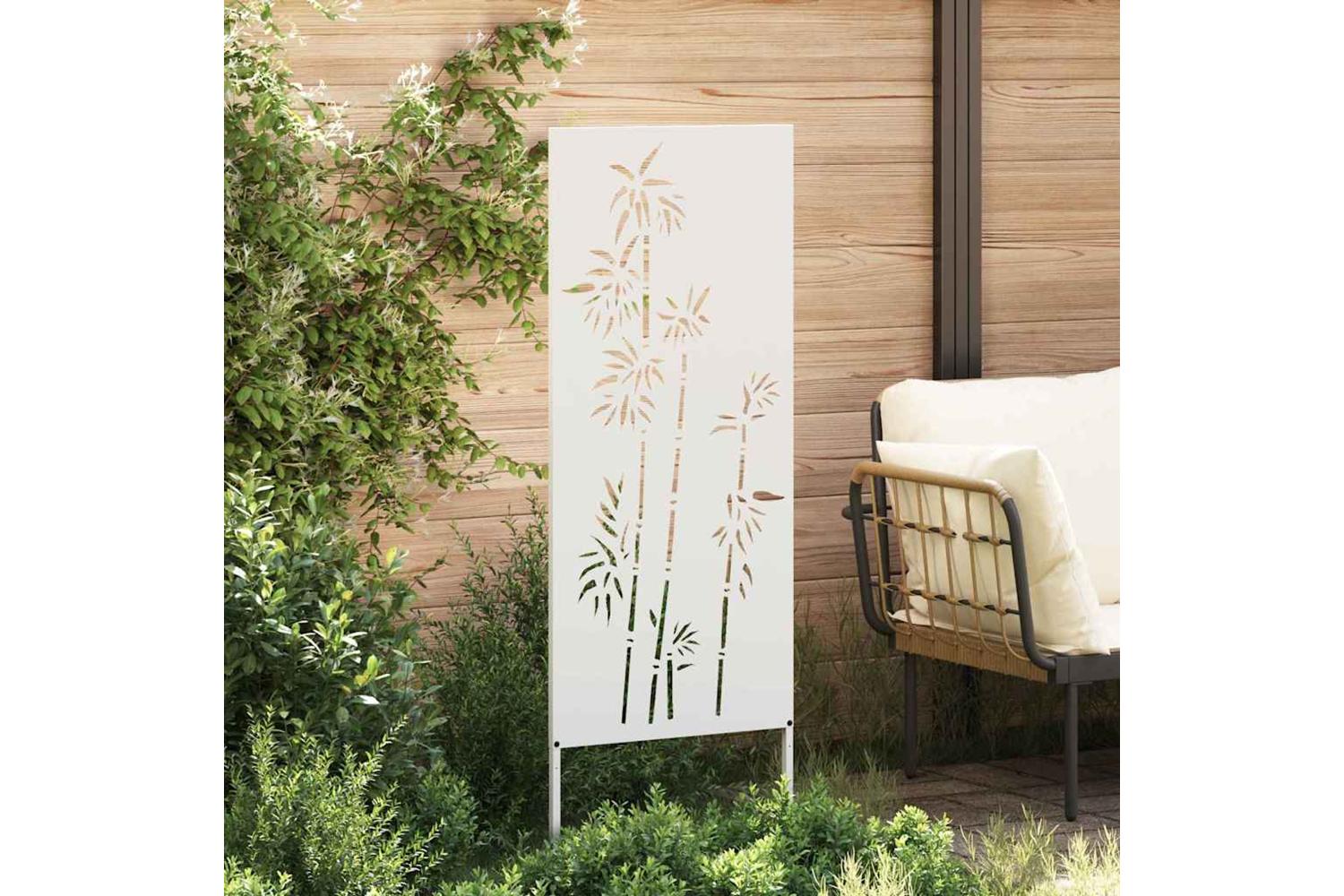 Garden Privacy Screen White 50 X140cm Cold-rolled Steel-3