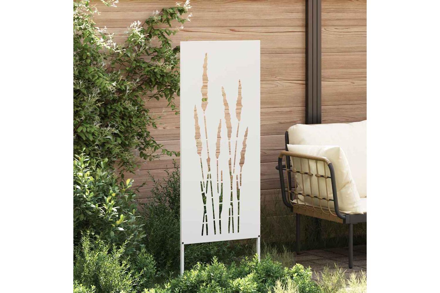 Garden Privacy Screen White 50 X140cm Cold-rolled Steel-3