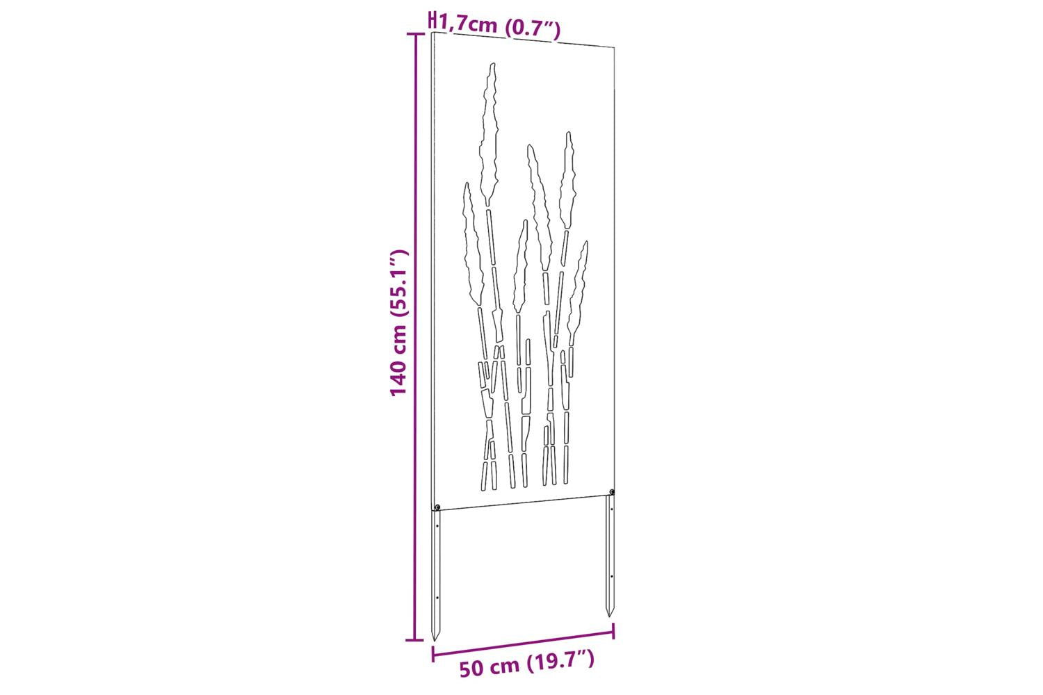 Garden Privacy Screen White 50 X140cm Cold-rolled Steel-9
