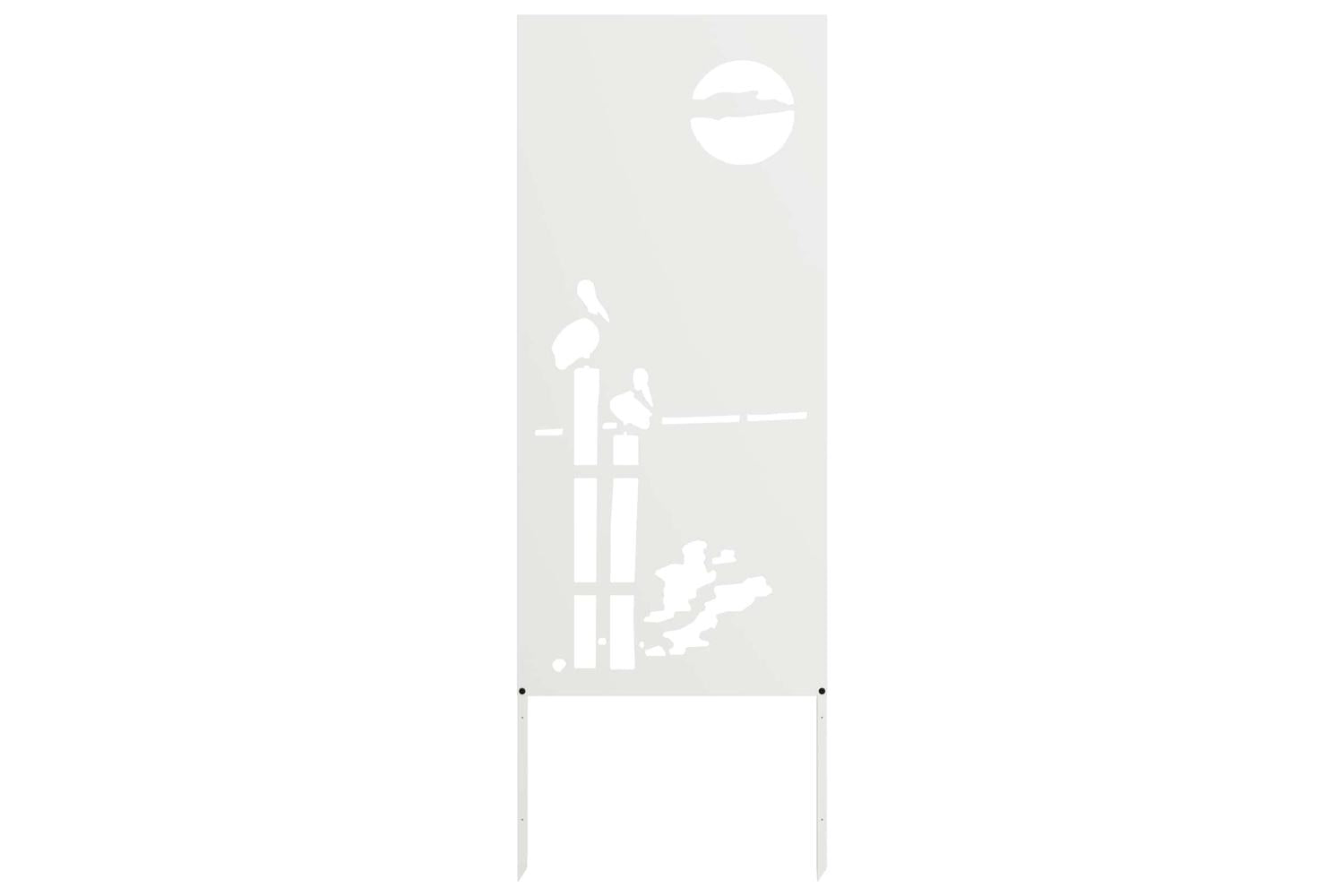 Garden Privacy Screen White 50 X140cm Cold-rolled Steel