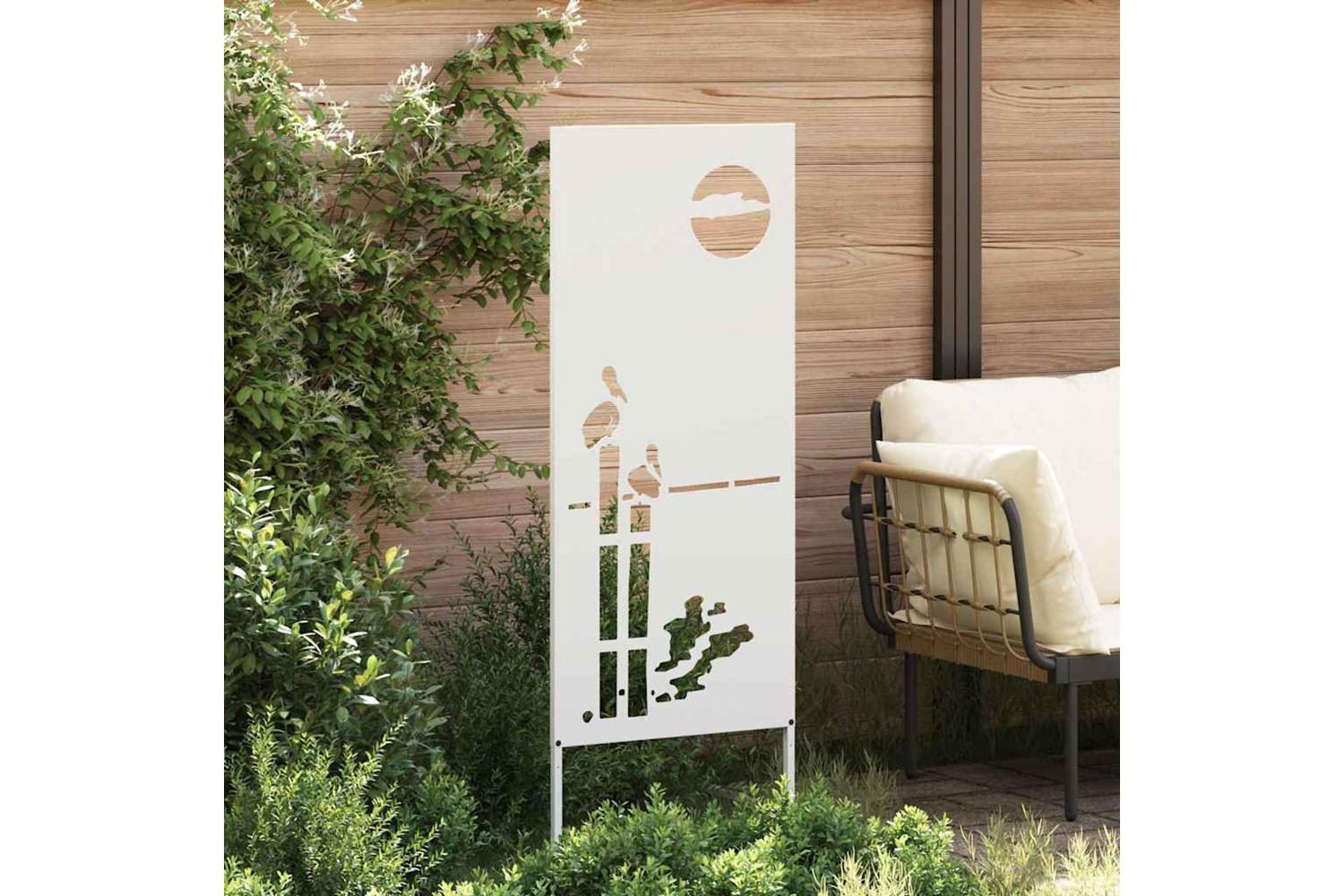 Garden Privacy Screen White 50 X140cm Cold-rolled Steel-3