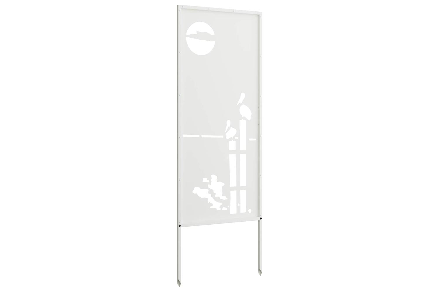Garden Privacy Screen White 50 X140cm Cold-rolled Steel-5