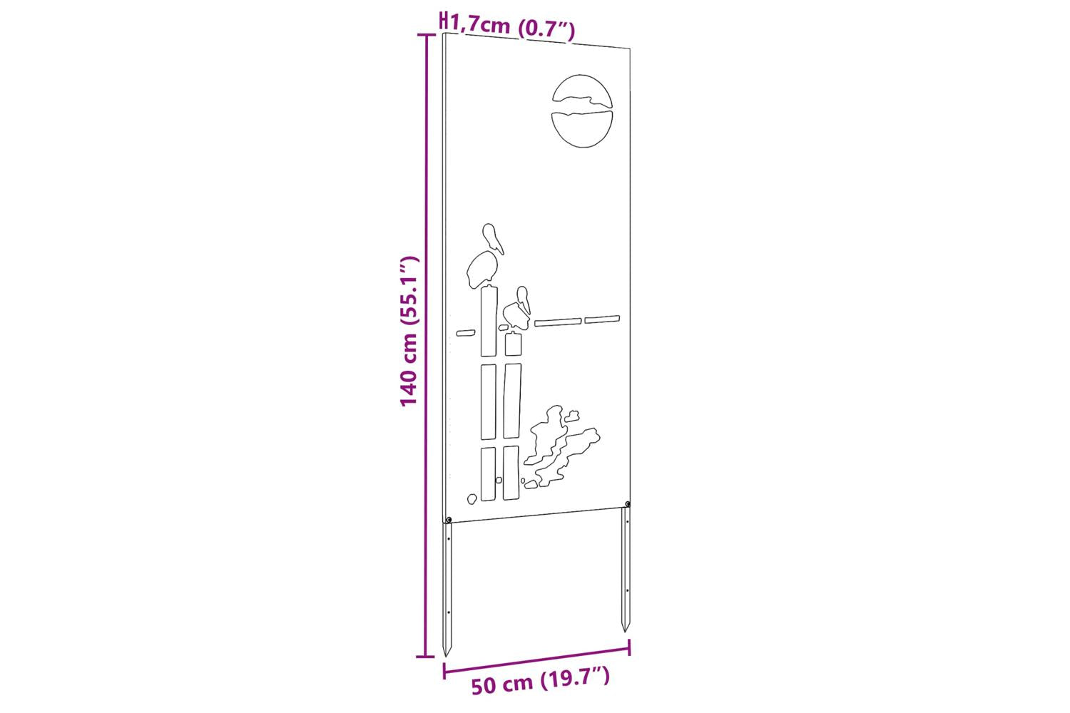 Garden Privacy Screen White 50 X140cm Cold-rolled Steel-9