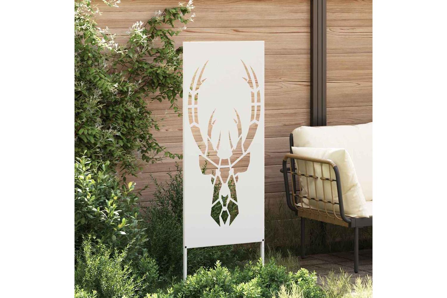 Garden Privacy Screen White 50 X140cm Cold-rolled Steel-3