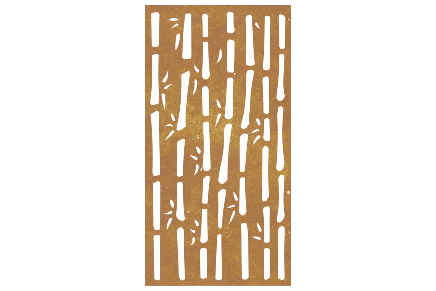 Garden Wall Decoration 105x55 Cm Corten Steel Bamboo Design-4