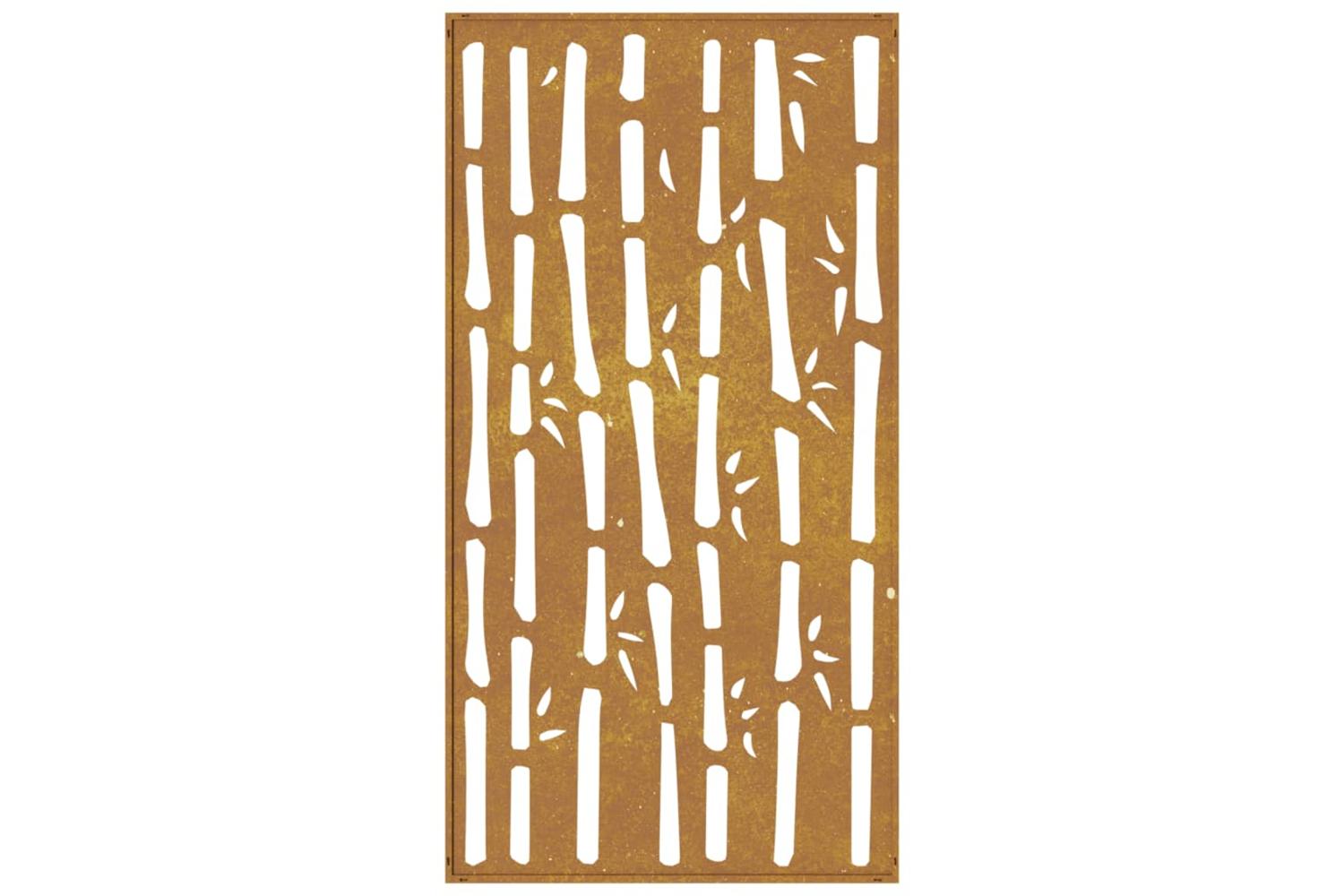 Garden Wall Decoration 105x55 Cm Corten Steel Bamboo Design-5