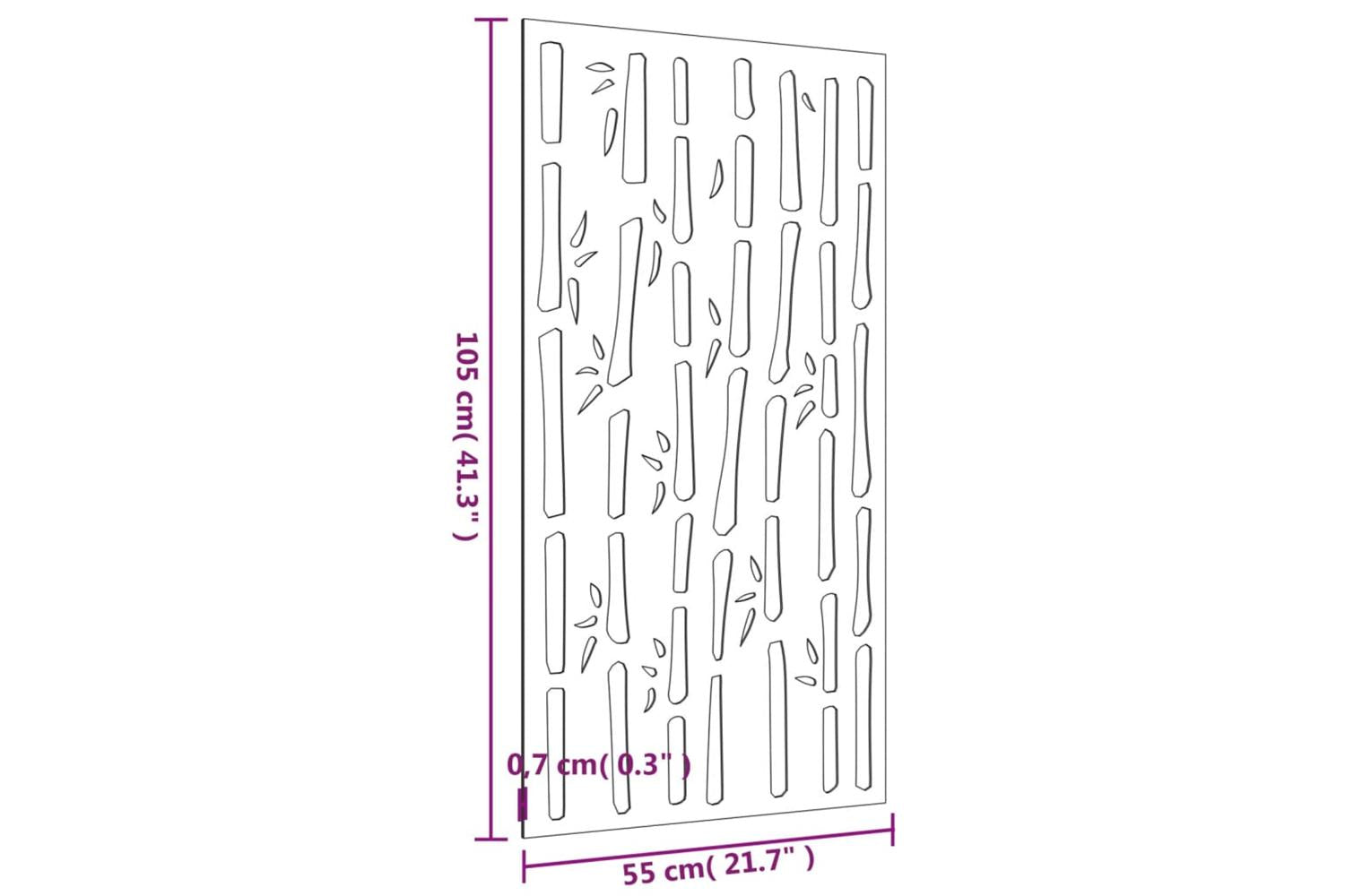 Garden Wall Decoration 105x55 Cm Corten Steel Bamboo Design-8
