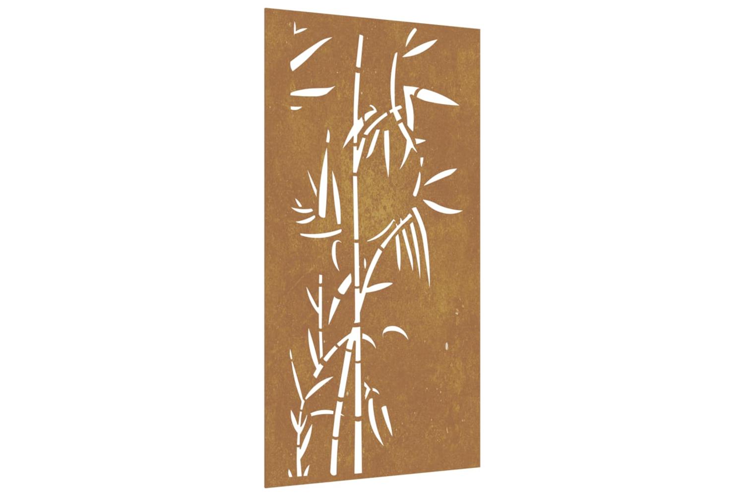 Garden Wall Decoration 105x55 Cm Corten Steel Bamboo Design-2