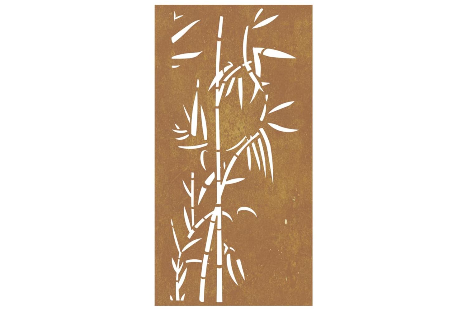 Garden Wall Decoration 105x55 Cm Corten Steel Bamboo Design-4