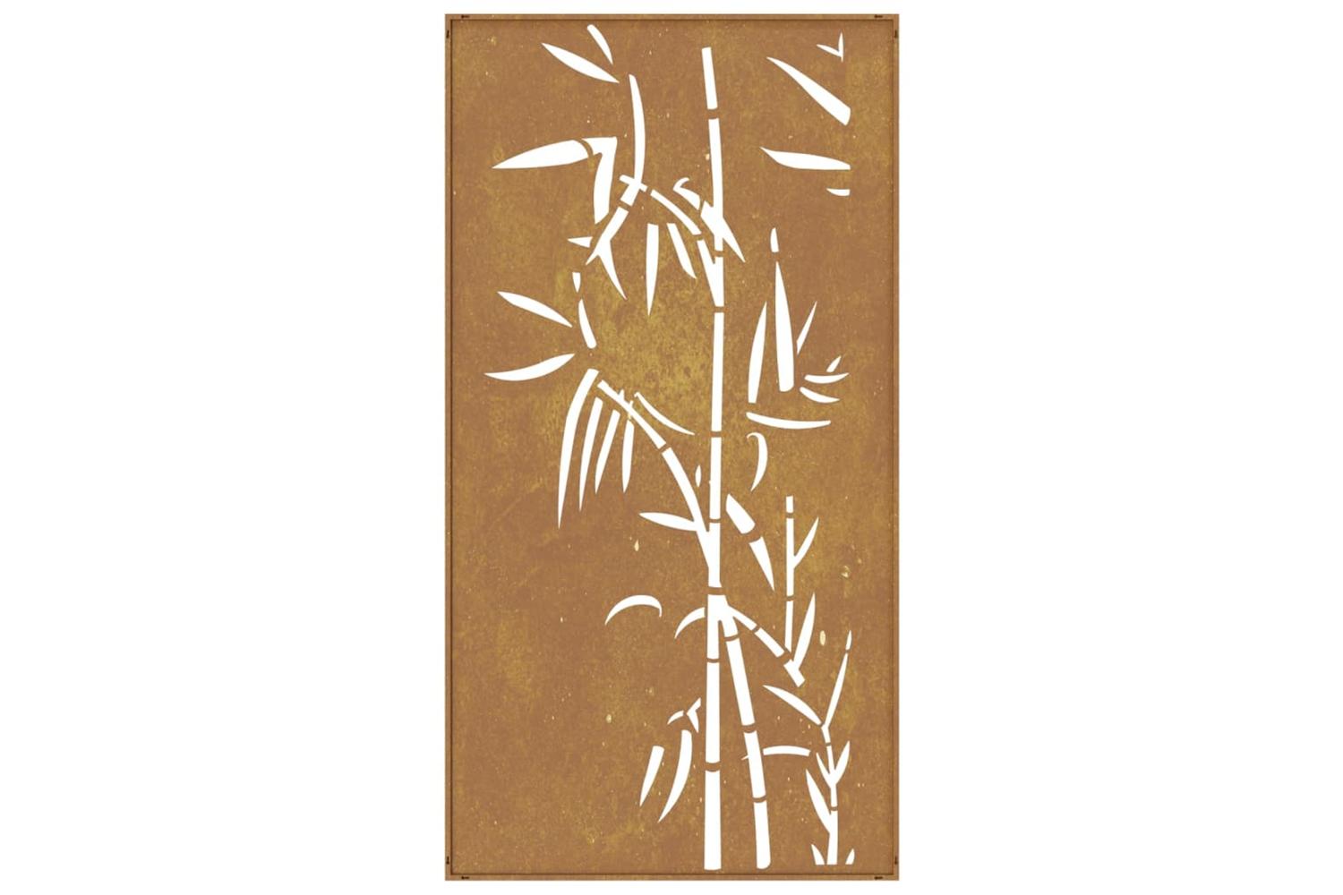 Garden Wall Decoration 105x55 Cm Corten Steel Bamboo Design-5