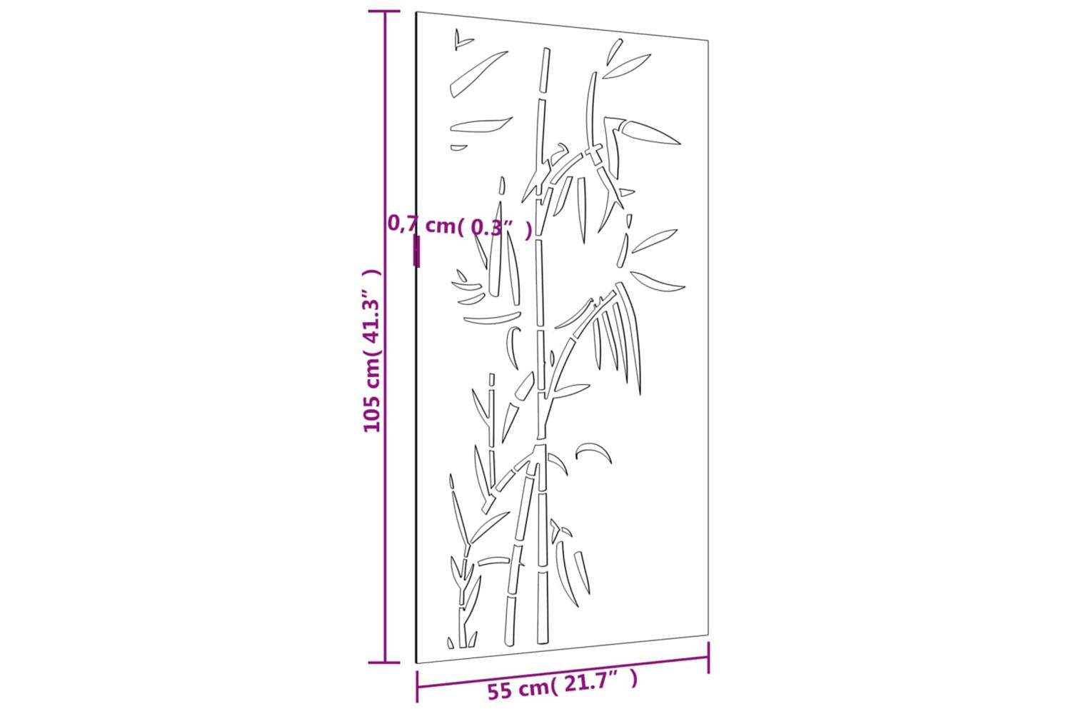 Garden Wall Decoration 105x55 Cm Corten Steel Bamboo Design-8