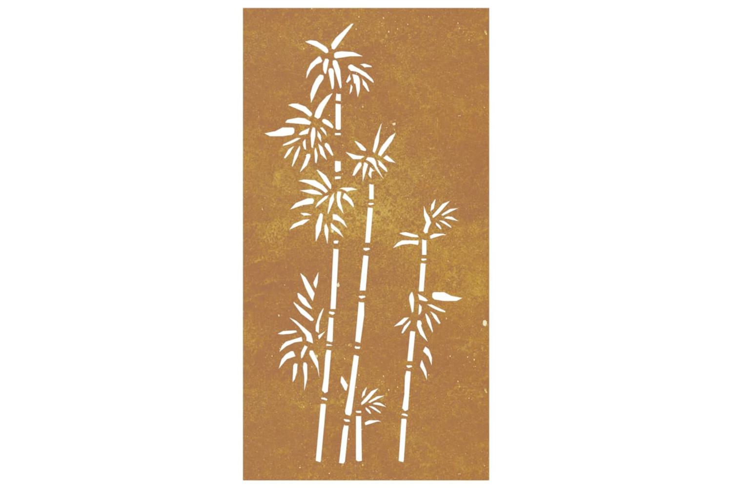 Garden Wall Decoration 105x55 Cm Corten Steel Bamboo Design-4