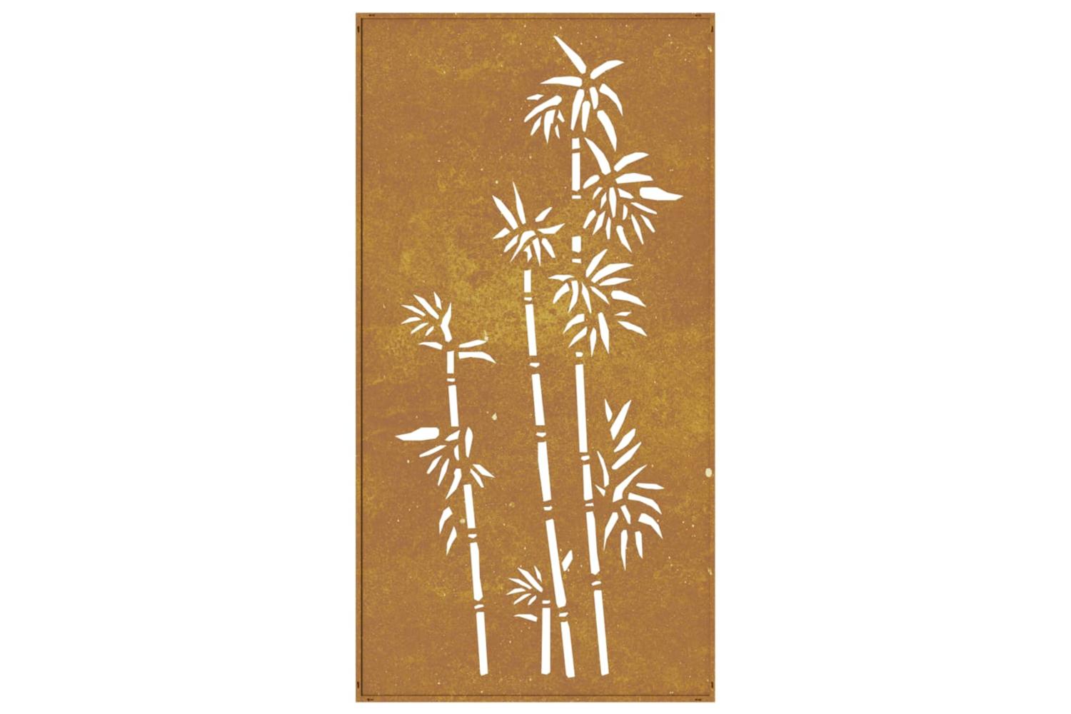 Garden Wall Decoration 105x55 Cm Corten Steel Bamboo Design-5