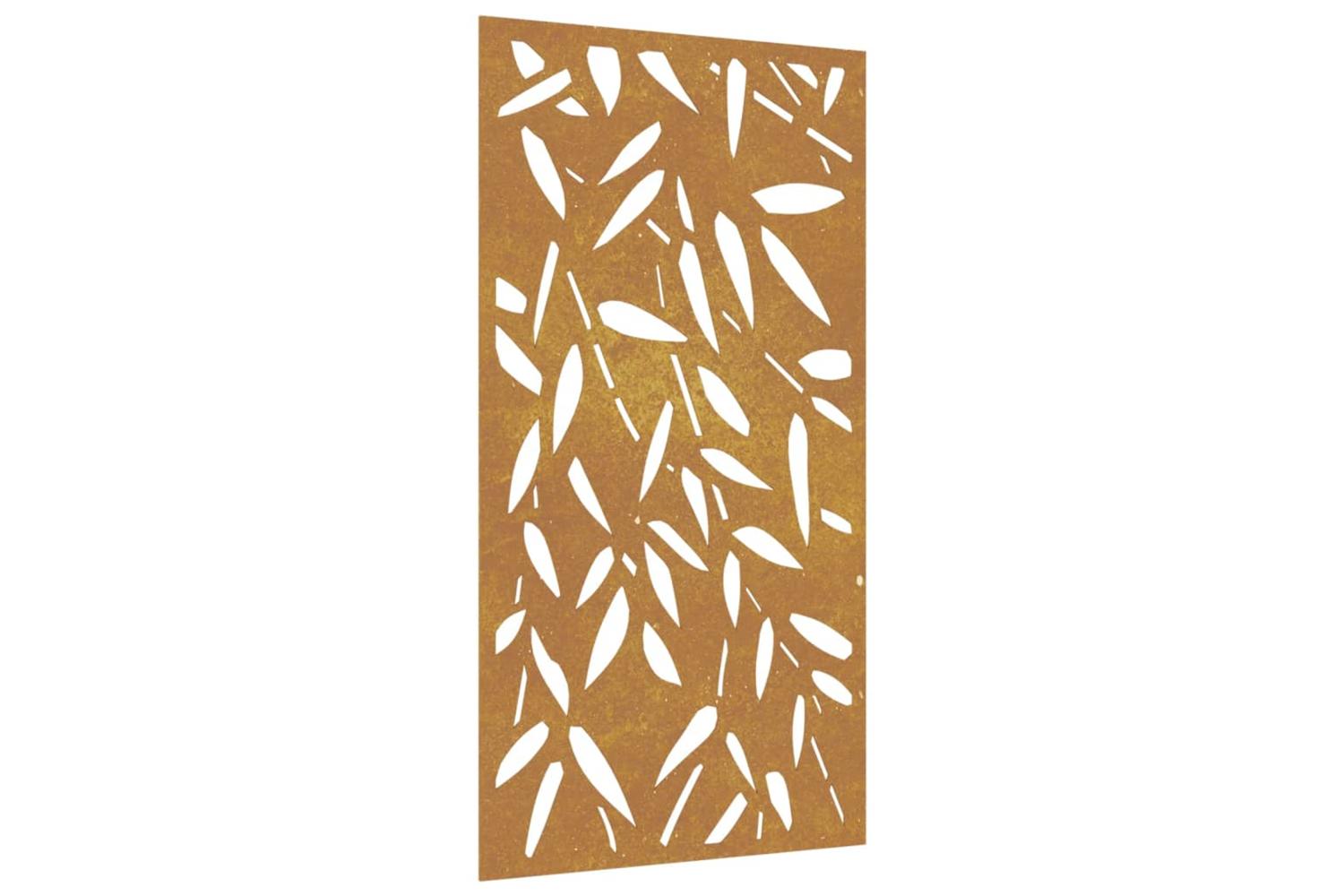 Garden Wall Decoration 105x55 Cm Corten Steel Bamboo Leaf Design-2