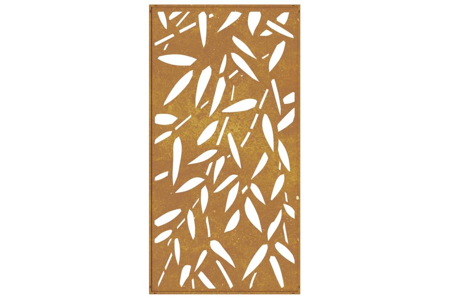 Garden Wall Decoration 105x55 Cm Corten Steel Bamboo Leaf Design-5