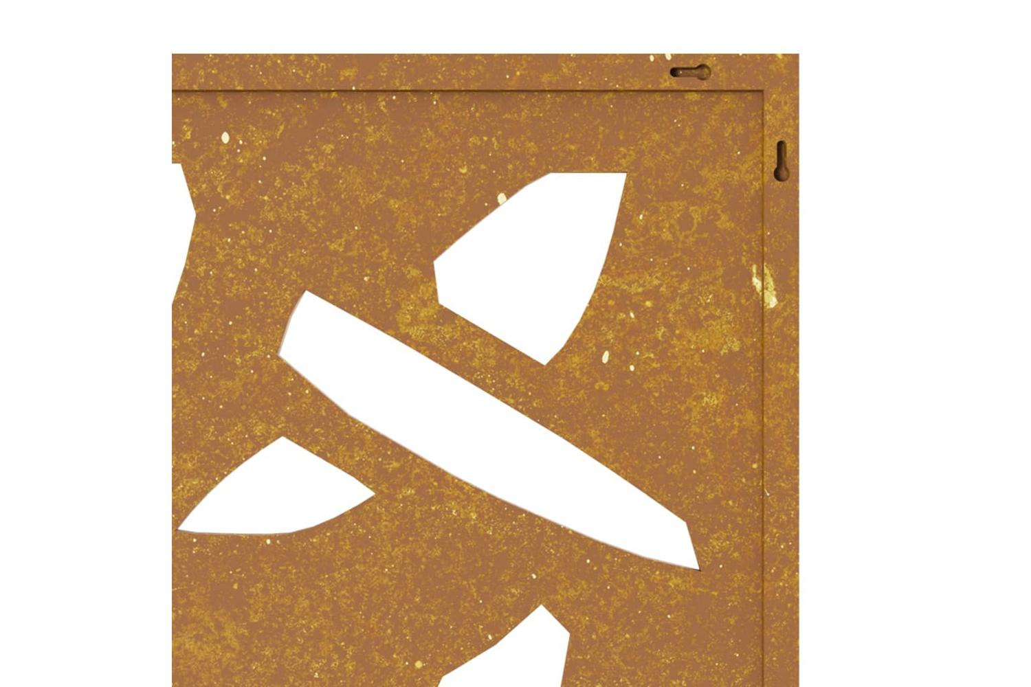Garden Wall Decoration 105x55 Cm Corten Steel Bamboo Leaf Design-7