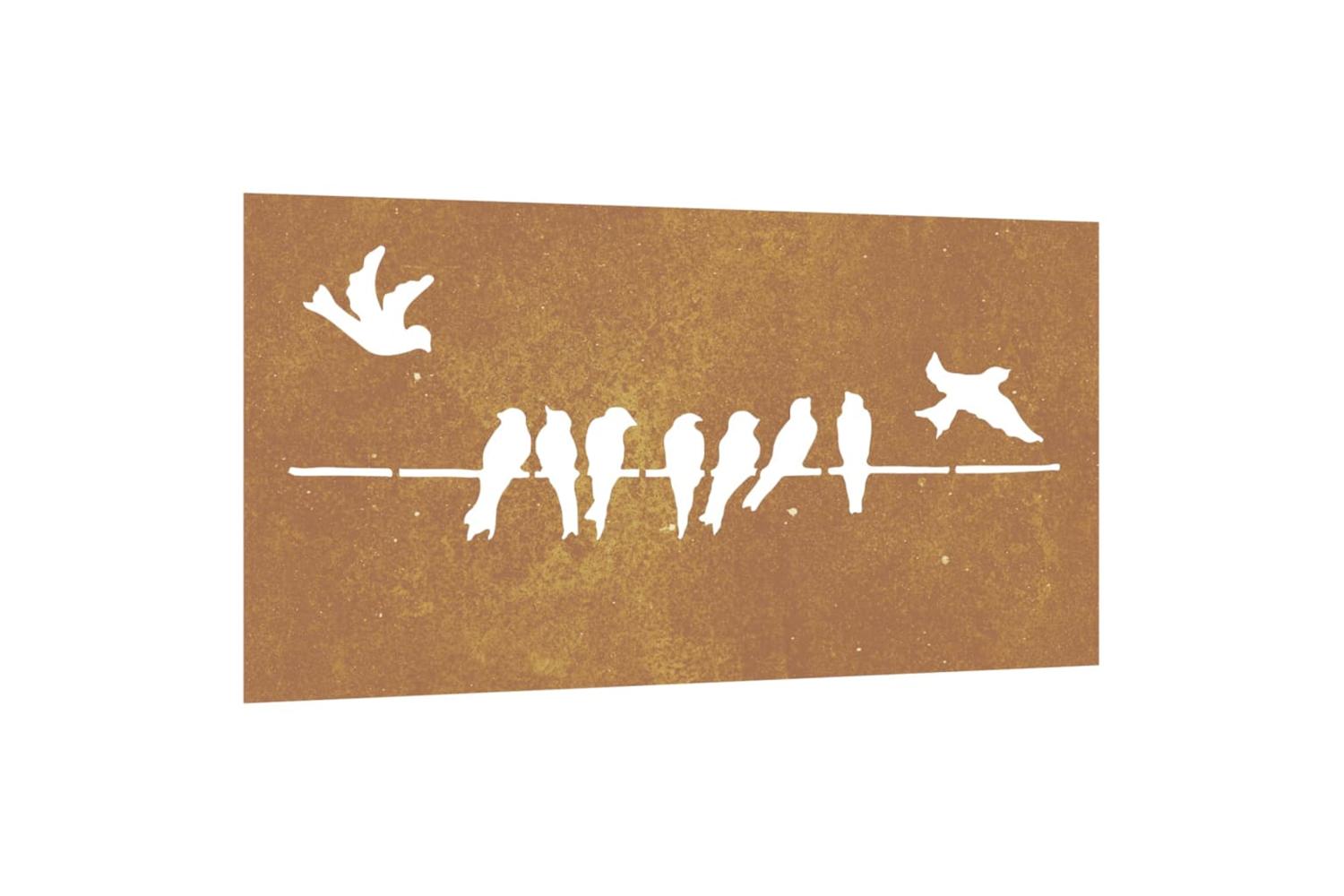 Garden Wall Decoration 105x55 Cm Corten Steel Bird Design-2