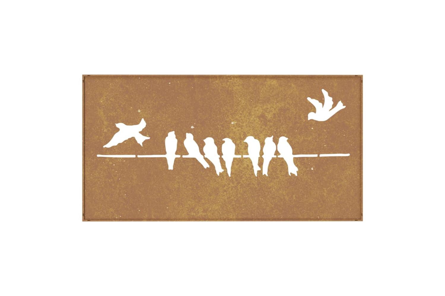 Garden Wall Decoration 105x55 Cm Corten Steel Bird Design-5